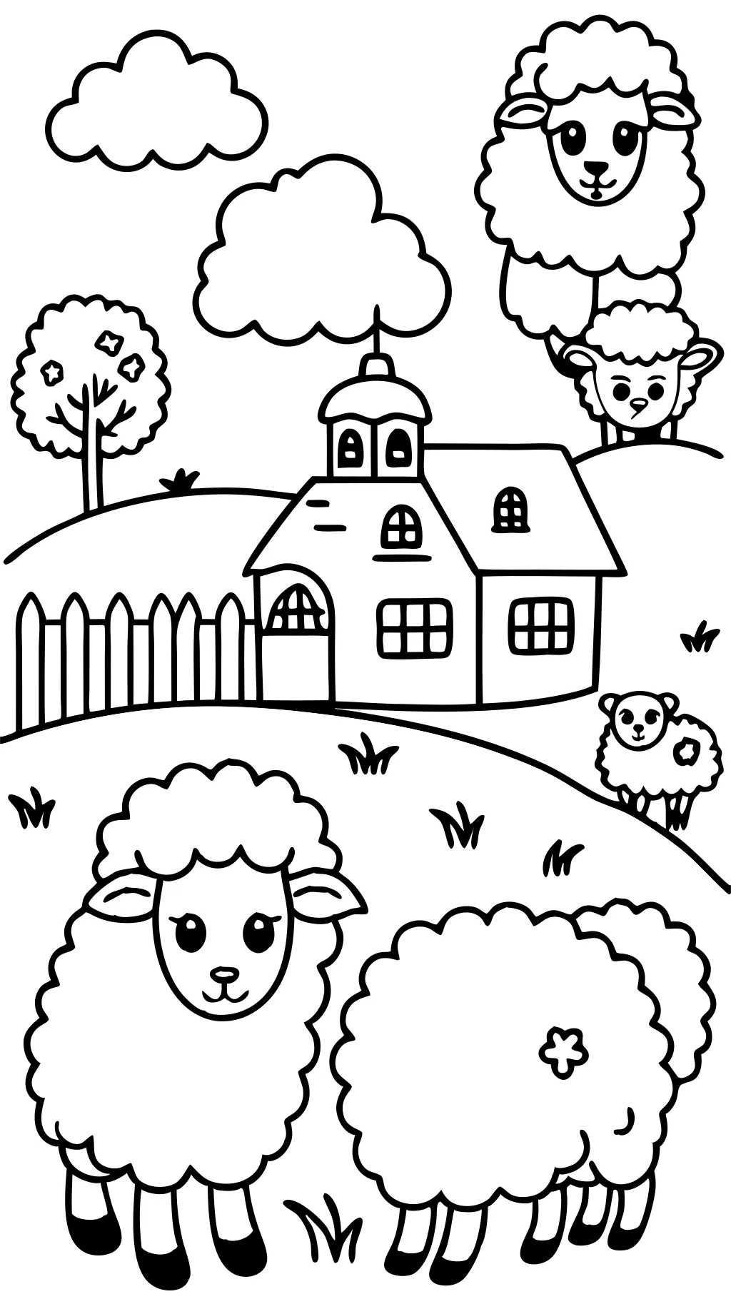 coloriages de moutons et d’agneau